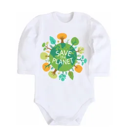Детский боди Save the planet Белый фото