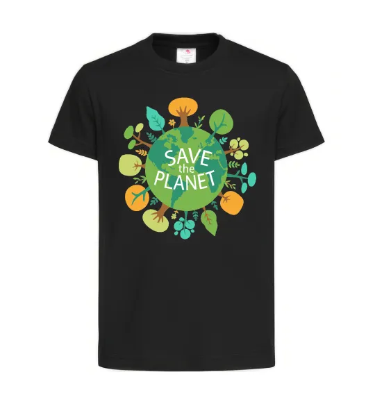 Детская футболка Save the planet Черный фото