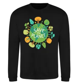 Світшот Save the planet Чорний фото