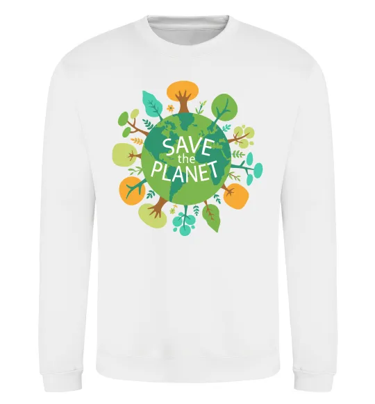 Світшот Save the planet Білий фото
