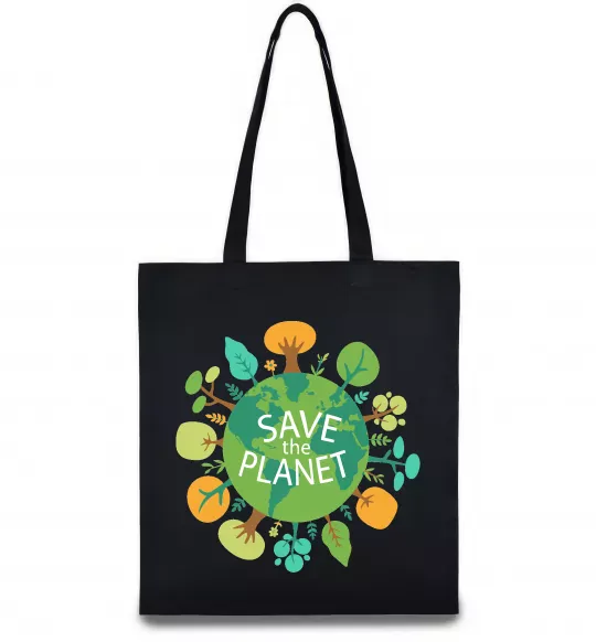Еко-сумка Save the planet Чорний фото