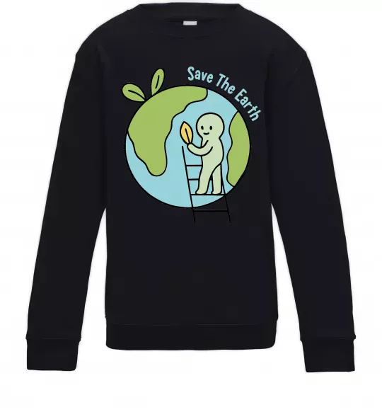 Детский Свитшот Save the Earth Черный фото
