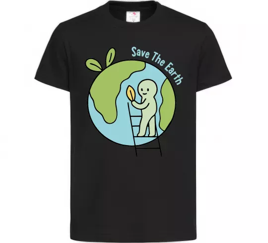 Детская футболка Save the Earth Черный фото