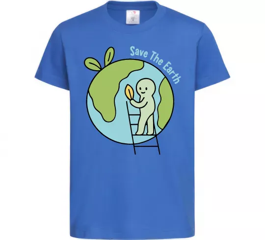 Детская футболка Save the Earth Ярко-синий фото