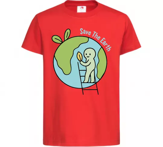 Детская футболка Save the Earth Красный фото