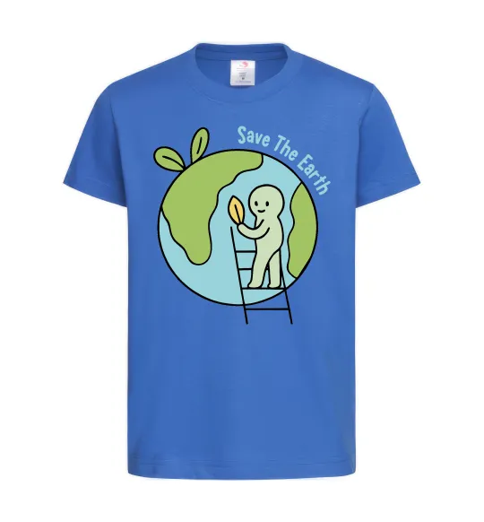 Детская футболка Save the Earth Ярко-синий фото