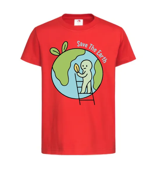 Детская футболка Save the Earth Красный фото