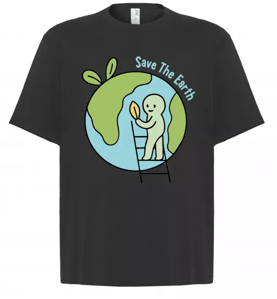 Футболка Оверсайз Save the Earth Черный фото