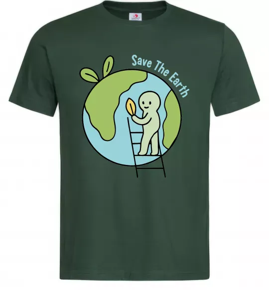 Мужская футболка Save the Earth Темно-зеленый фото
