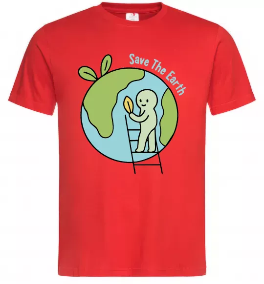 Мужская футболка Save the Earth Красный фото