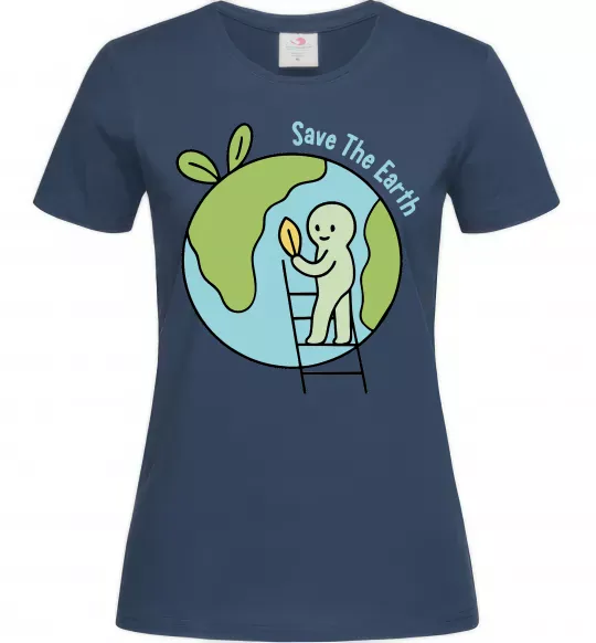 Женская футболка Save the Earth Темно-синий фото