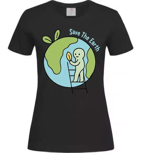 Женская футболка Save the Earth Черный фото