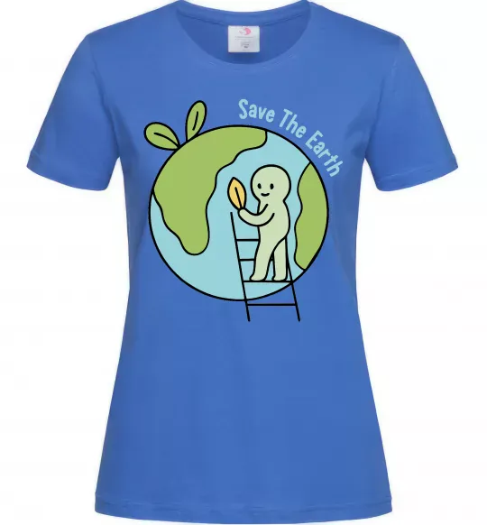 Женская футболка Save the Earth Ярко-синий фото