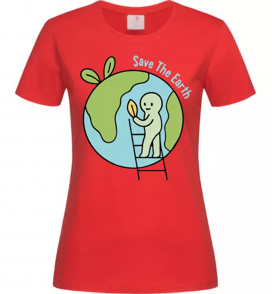 Женская футболка Save the Earth Красный фото