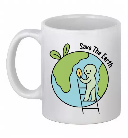 Чашка керамічна Save the Earth Білий фото