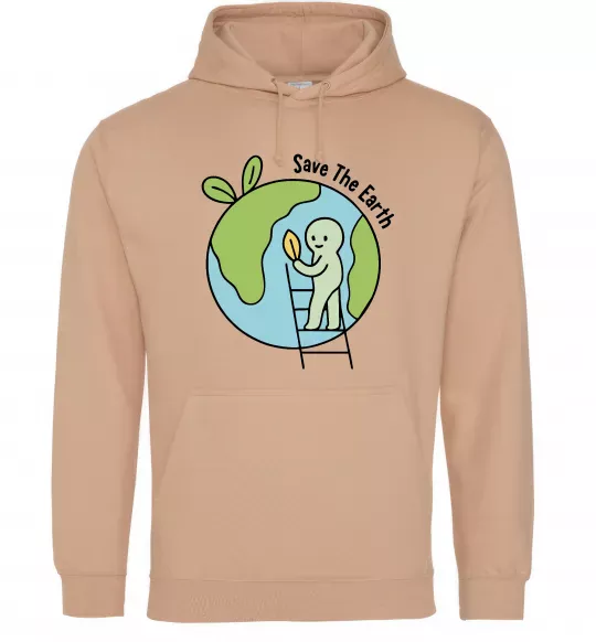 Мужская толстовка (худи) Save the Earth Песочный фото