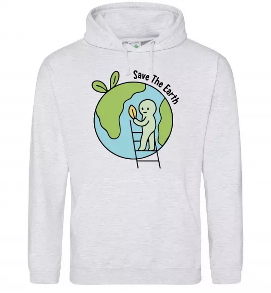 Женская толстовка (худи) Save the Earth Серый меланж фото
