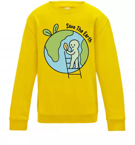 Детский Свитшот Save the Earth Солнечно желтый фото
