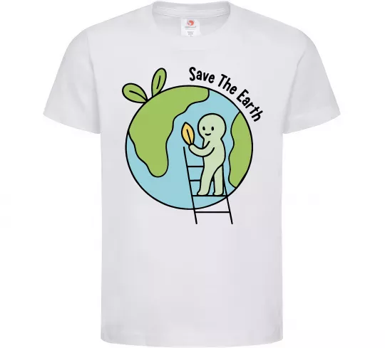 Детская футболка Save the Earth Белый фото