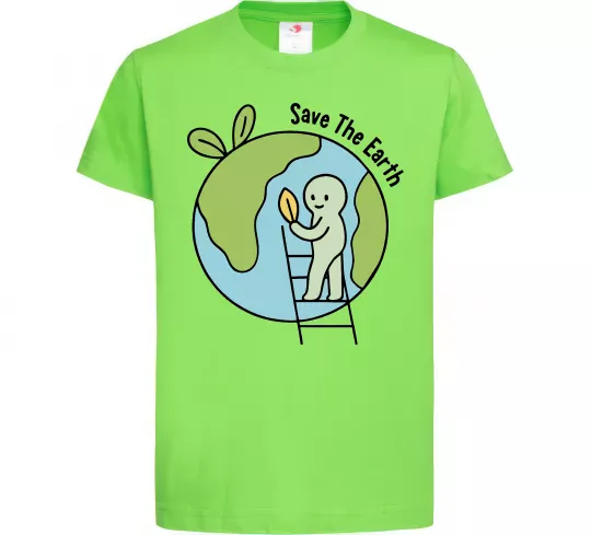 Детская футболка Save the Earth Лаймовый фото