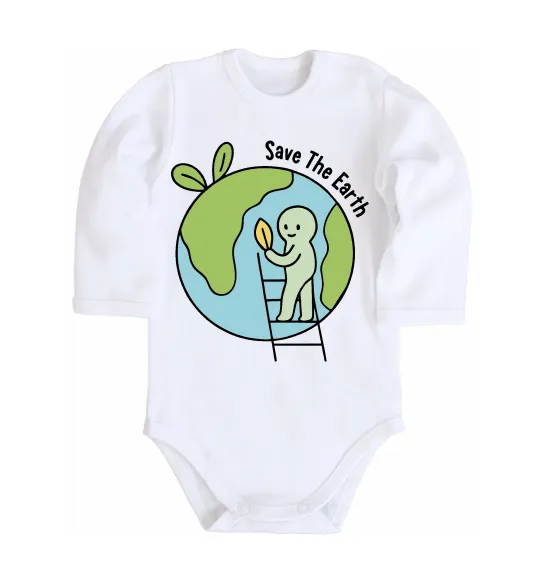 Дитячий бодік Save the Earth Білий фото