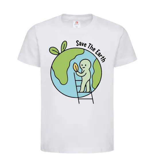 Детская футболка Save the Earth Белый фото