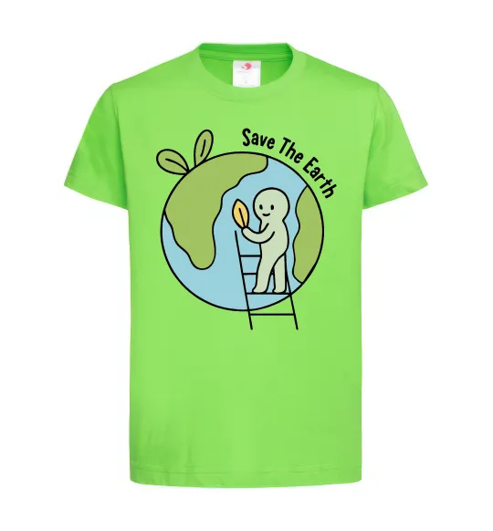 Детская футболка Save the Earth Лаймовый фото