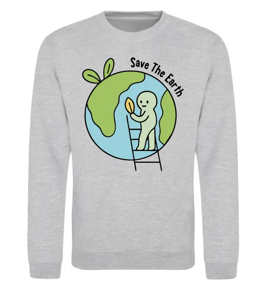 Світшот Save the Earth Сірий меланж фото
