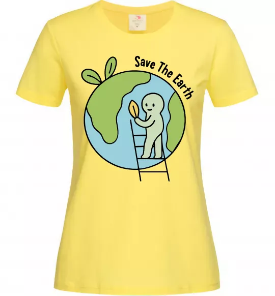 Женская футболка Save the Earth Лимонный фото