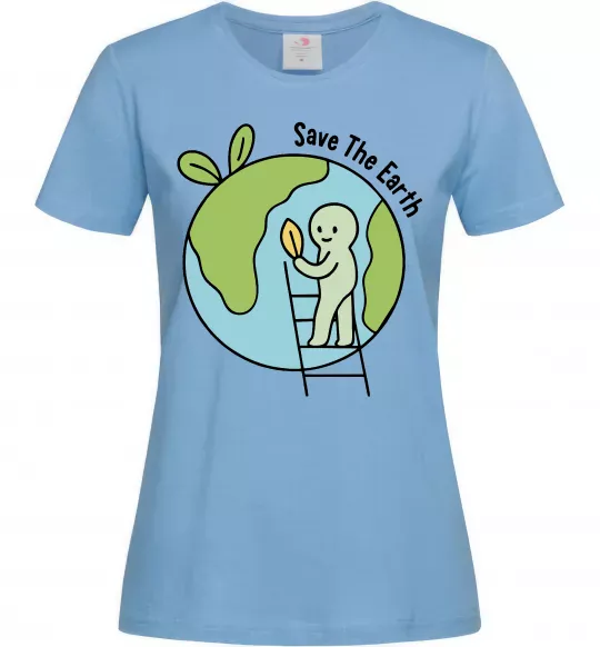 Женская футболка Save the Earth Голубой фото