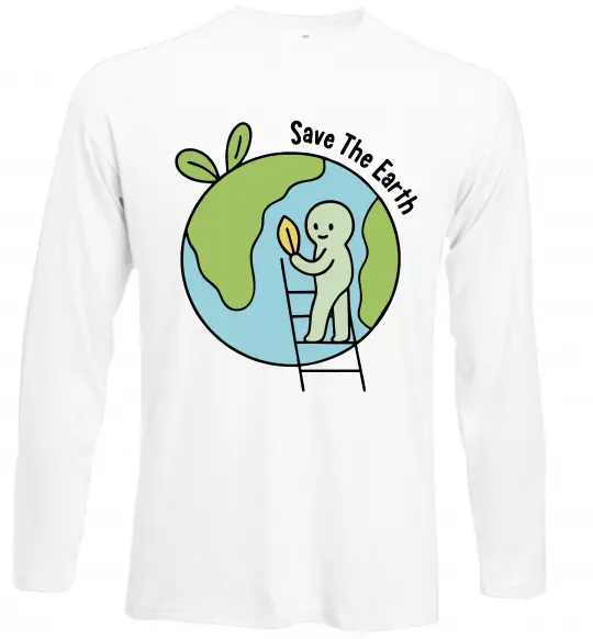 Лонгслив Save the Earth Белый фото