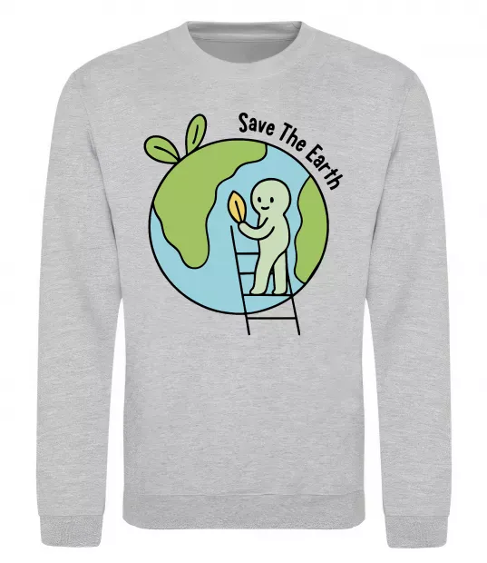 Світшот Save the Earth Сірий меланж фото