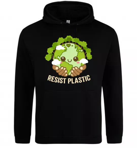Мужская толстовка (худи) Resist plastic Черный фото