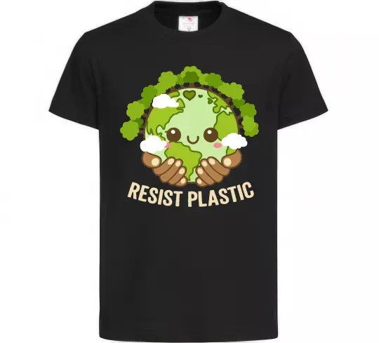 Детская футболка Resist plastic Черный фото
