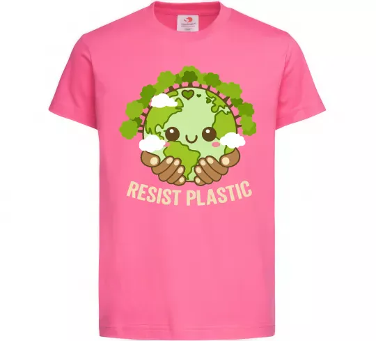 Детская футболка Resist plastic Ярко-розовый фото
