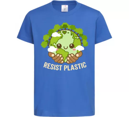 Детская футболка Resist plastic Ярко-синий фото