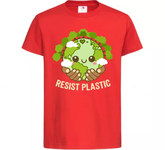 Детская футболка Resist plastic Красный фото