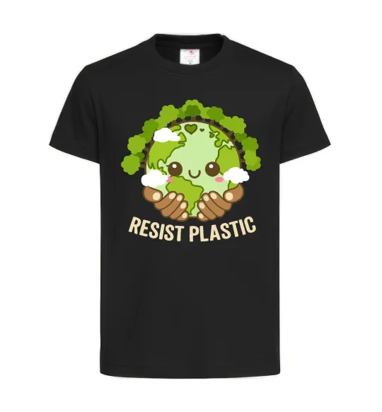 Дитяча футболка Resist plastic Чорний фото