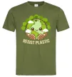 Мужская футболка Resist plastic Оливковый Мужская футболка Resist plastic Оливковый фото