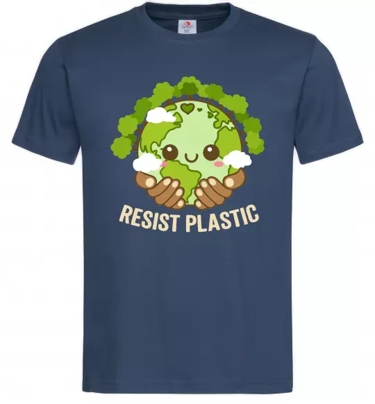 Мужская футболка Resist plastic Темно-синий фото
