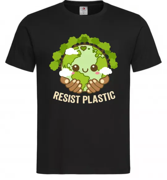 Мужская футболка Resist plastic Черный фото