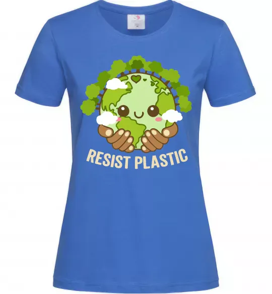 Женская футболка Resist plastic Ярко-синий фото