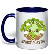 Чашка с цветной ручкой Resist plastic Глубокий темно-синий фото