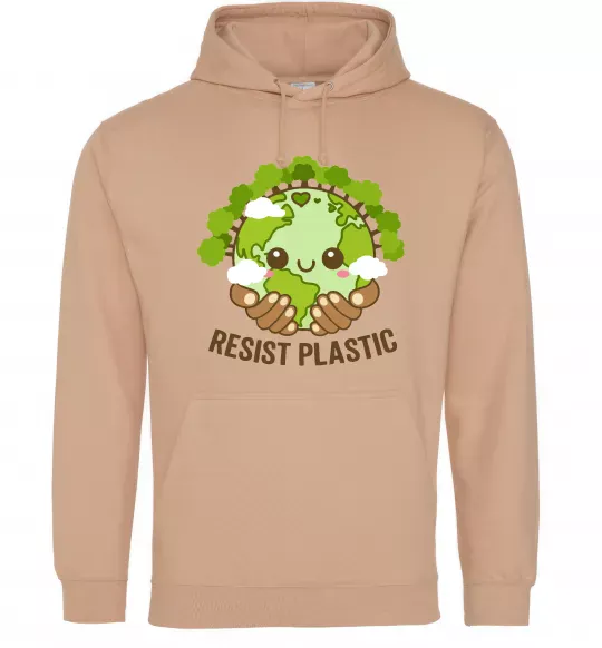Женская толстовка (худи) Resist plastic Песочный фото