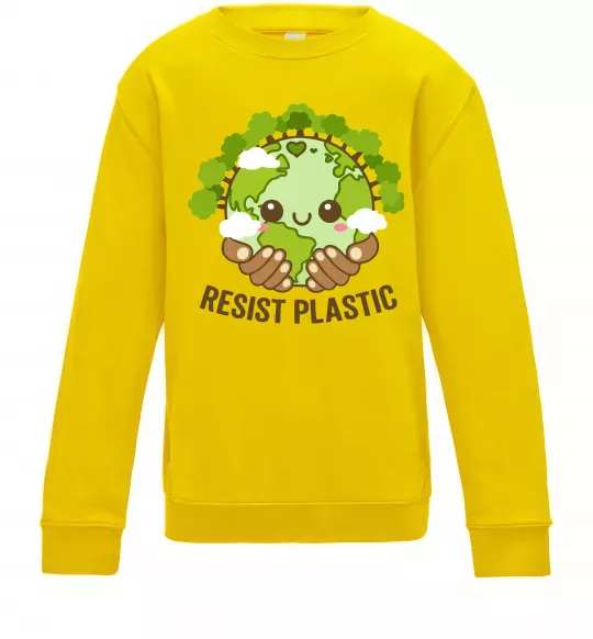 Детский Свитшот Resist plastic Солнечно желтый фото