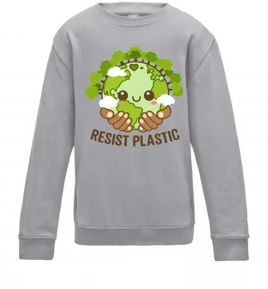 Детский Свитшот Resist plastic Серый меланж фото