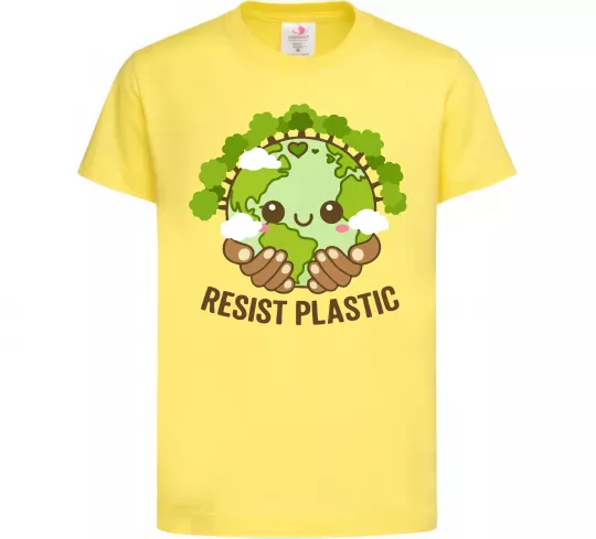 Детская футболка Resist plastic Лимонный фото