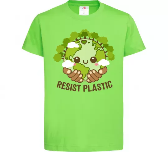 Детская футболка Resist plastic Лаймовый фото