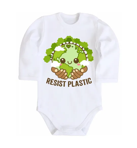 Дитячий бодік Resist plastic Білий фото