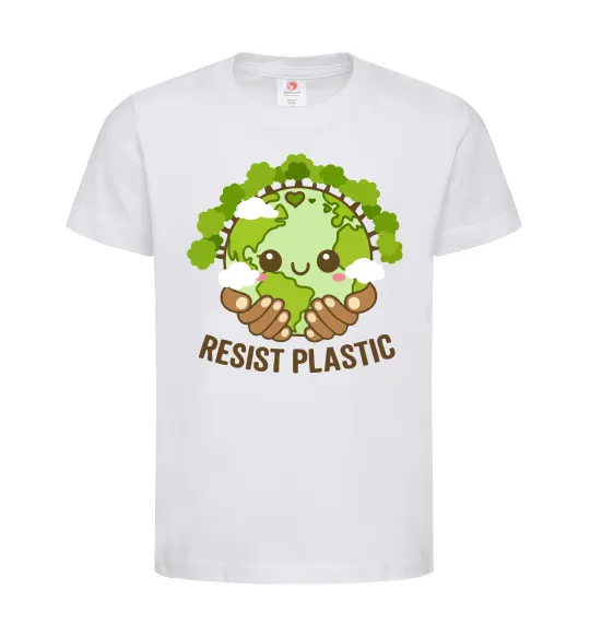 Дитяча футболка Resist plastic Білий фото